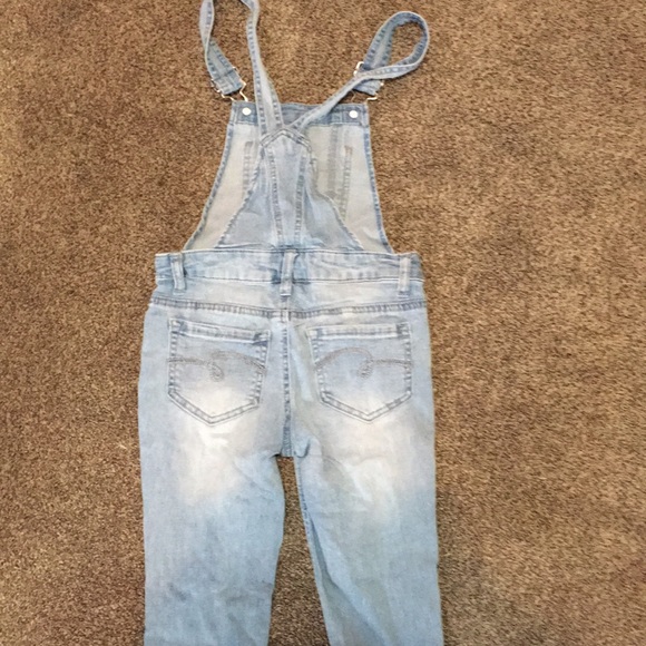 Cute justice denim overalls with sequin embellishments - Picture 5 of 6